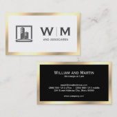 Führungskraft Gold Classic Monogramm | Unternehmen Visitenkarte (Vorne/Hinten)