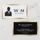 Führungskraft Gold Classic Monogramm Visitenkarte (Vorne/Hinten)