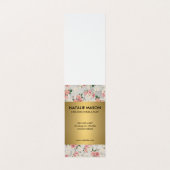 Führungskraft Gold Floral Pattern Serie mit Monogr Visitenkarten (Innenseite Aufgefaltet)