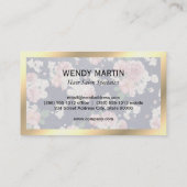 Führungskraft Gold Frame Blue Slate Floral Muster Visitenkarte (Rückseite)