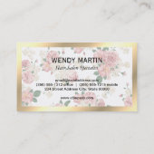 Führungskraft Gold Frame Floral Muster Visitenkarte (Rückseite)