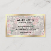 Führungskraft Gold Frame Marmor Blumenmuster Visitenkarte (Rückseite)