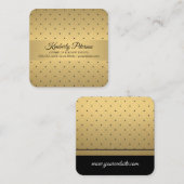 Führungskraft Gold Metallic / Diamantdotter Muster Quadratische Visitenkarte (Vorne/Hinten)