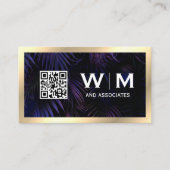 Führungskraft Gold Monogram | QR CODE Visitenkarte (Vorderseite)