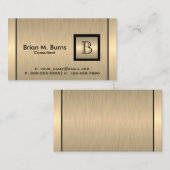 Führungskraft Gold Pinsel mit Monogramm Visitenkarte (Vorne/Hinten)