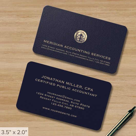 Führungskraft Gold Siegel Accounting Business Card Visitenkarte