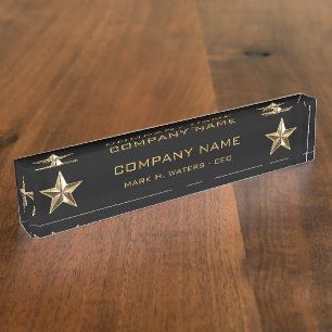 Führungskraft Gold Star Company Namensplakette