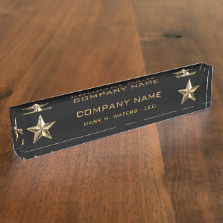 Führungskraft Gold Star Company Namensplakette