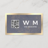 Führungskraft Gold Textur Monogramm | qr Code Visitenkarte (Vorderseite)