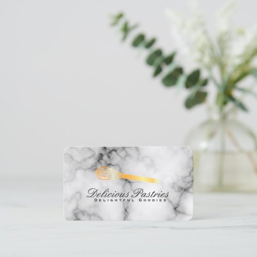 Führungskraft | Goldfleckmarmor Visitenkarte (Stehend Vorderseite)