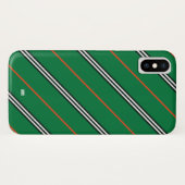 Führungskraft iPhone X Case Green Striping Mit Mon (Rückseite (Horizontal))