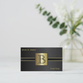 Führungskraft-klassisches schwarzes Monogramm Visitenkarte (Stehend Vorderseite)