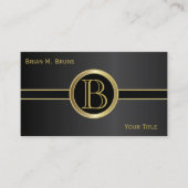 Führungskraft-klassisches schwarzes Monogramm Visitenkarte (Vorderseite)