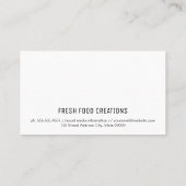 Führungskraft Koch | Benutzerdefiniertes Bild hinz Visitenkarte (Rückseite)