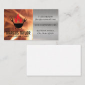 Führungskraft Koch | Feuer | Restaurant-Logo Visitenkarte (Vorne/Hinten)