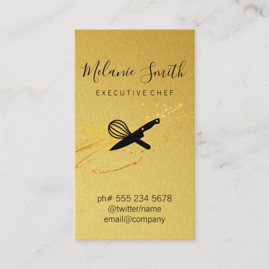 Führungskraft Koch | Gold Elite Visitenkarte (Vorderseite)