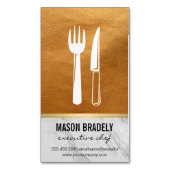 Führungskraft Koch Gold Ledermatte Magnetische Visitenkarte (Vorderseite Vertikal)