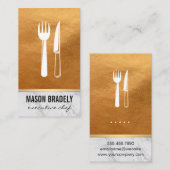 Führungskraft Koch Gold Ledermatte Visitenkarte (Vorne/Hinten)