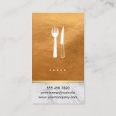 Führungskraft Koch Gold Ledermatte Visitenkarte (Rückseite)