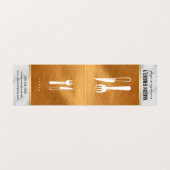 Führungskraft Koch Gold Ledermatte Visitenkarten (Außenseite Aufgefaltet)