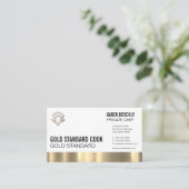 Führungskraft Koch | Goldmetallschneide Visitenkarte (Stehend Vorderseite)