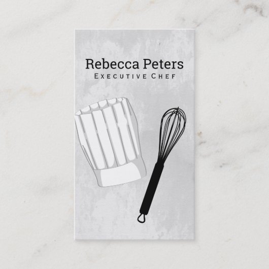 Führungskraft Koch | Koch Hat und Whisk Visitenkarte (Vorderseite)