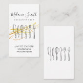 Führungskraft Koch | Küchenutensilien Koch Visitenkarte (Vorne/Hinten)