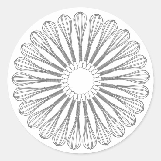 Führungskraft Koch Kulinarisch, Whisk Runder Aufkleber (Vorderseite)