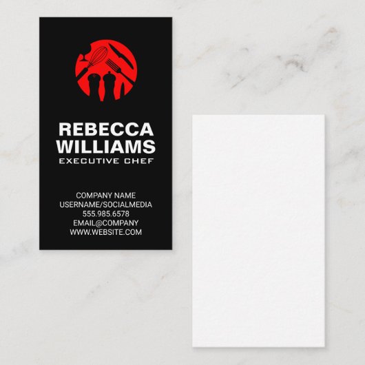 Führungskraft Koch | Kulinarische Tools Visitenkarte (Vorne/Hinten)