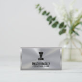 Führungskraft Koch | Kulinarischer Silbermetall Visitenkarte (Stehend Vorderseite)