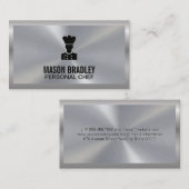 Führungskraft Koch | Kulinarischer Silbermetall Visitenkarte (Vorne/Hinten)