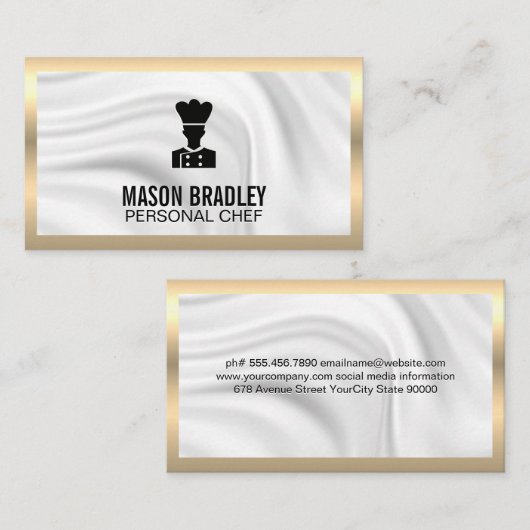 Führungskraft Koch | Kulinarisches Gold Metallic B Visitenkarte (Vorne/Hinten)