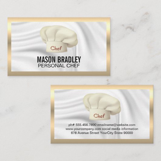 Führungskraft Koch | Kulinarisches Hat Metallic Bu Visitenkarte (Vorne/Hinten)