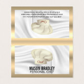 Führungskraft Koch | Kulinarisches Hat Metallic Bu Visitenkarten (Außenseite Aufgefaltet)