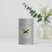 Führungskraft Koch | Metallischer Hintergrund Visitenkarte (Stehend Vorderseite)