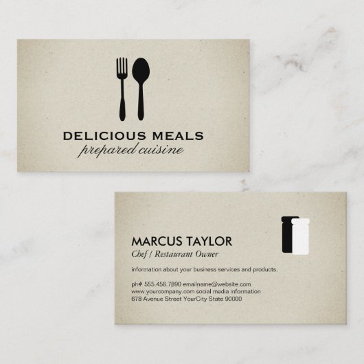 Führungskraft Koch Restaurant Eigentümer Visitenkarte (Vorne/Hinten)