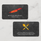 Führungskraft Koch Schiefer Feuer Messer Visitenkarte (Vorne/Hinten)