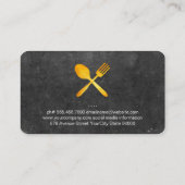 Führungskraft Koch Schiefer Feuer Messer Visitenkarte (Rückseite)