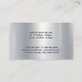 Führungskraft Koch | Silver Metallic Gloss Backgro Visitenkarte (Rückseite)