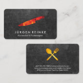 Führungskraft Koch Slate Fire Knier Visitenkarte (Vorne/Hinten)