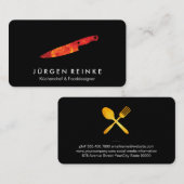 Führungskraft Koch Slate Fire Knier Visitenkarte (Vorne/Hinten)