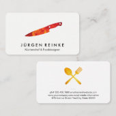 Führungskraft Koch Slate Fire Knier Visitenkarte (Vorne/Hinten)