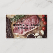 Führungskraft Koch | Steaks | Küchengeschirr Visitenkarte (Vorderseite)