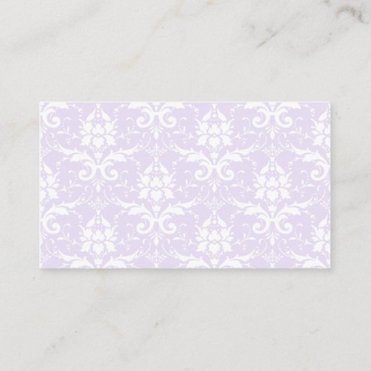 Führungskraft Lavendel und White Damask Visitenkarte (Rückseite)