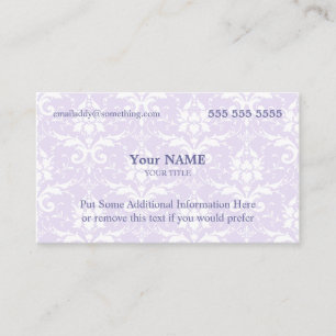 Führungskraft Lavendel und White Damask Visitenkarte