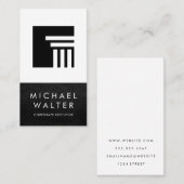 Führungskraft | Leather Trim | Klassische Säule Visitenkarte (Vorne/Hinten)
