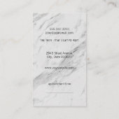 Führungskraft Marble Muster Friseur Salon Stylist Visitenkarte (Rückseite)