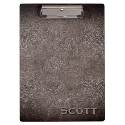 Führungskraft-mit Monogramm rustikaler Klemmbrett (Vorderseite)