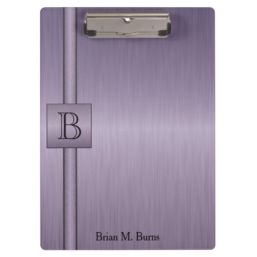 Führungskraft Monogram Design - Amethyst Klemmbrett (Vorderseite)