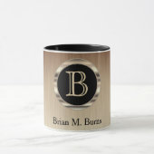 Führungskraft Monogram Design - Citrine Brush Stee Tasse (Zentrum)